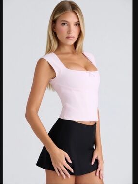 HOUSE OF CB 'The Cap Sleeve' Pink Corset Top/Size S-US 4-6 $119